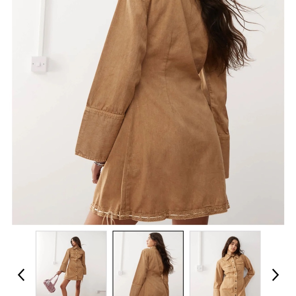Reclaimed Vintage Brown Mini Shirt Dress | SOLD OUT on ASOS | Utility Style - Picture 4 of 6